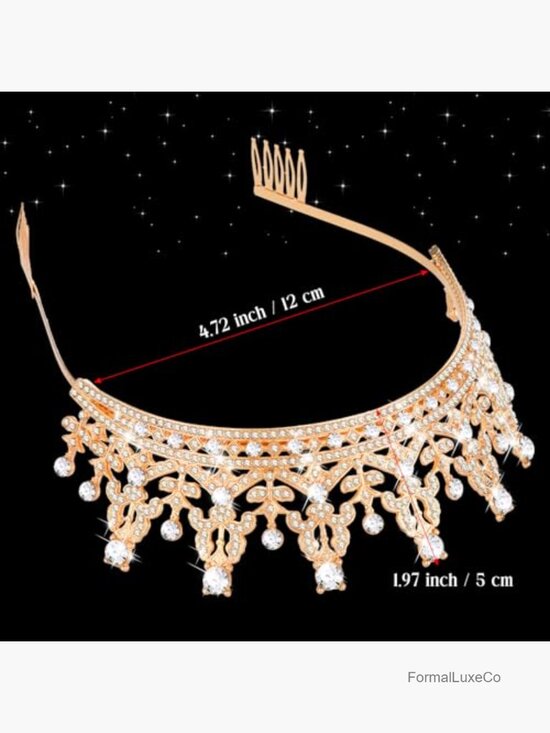 10 Piece Crown Tiara Set with Combs, Rhinestone Queen Crown for Bridal Party main image 5